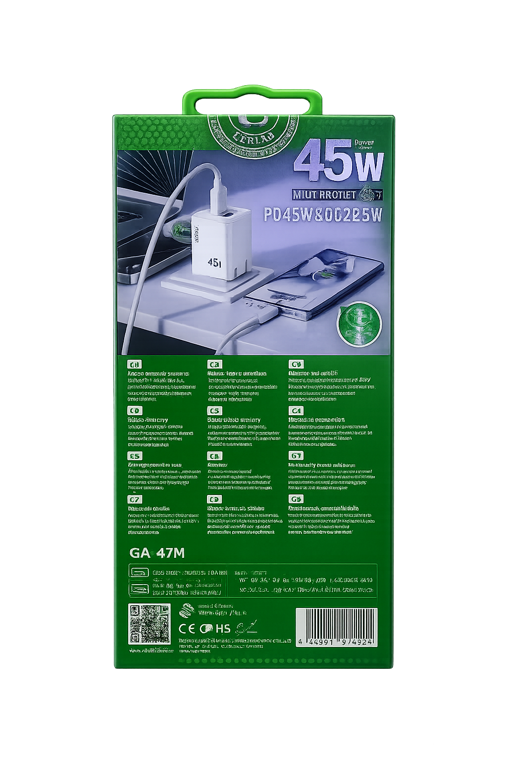 CARGADOR 45W CARGA RAPIDA