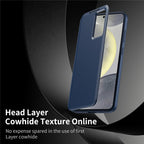 For Samsung Galaxy S25 Ultra Case Leather Phone Cover with View Window Card Slot - Sapphire
