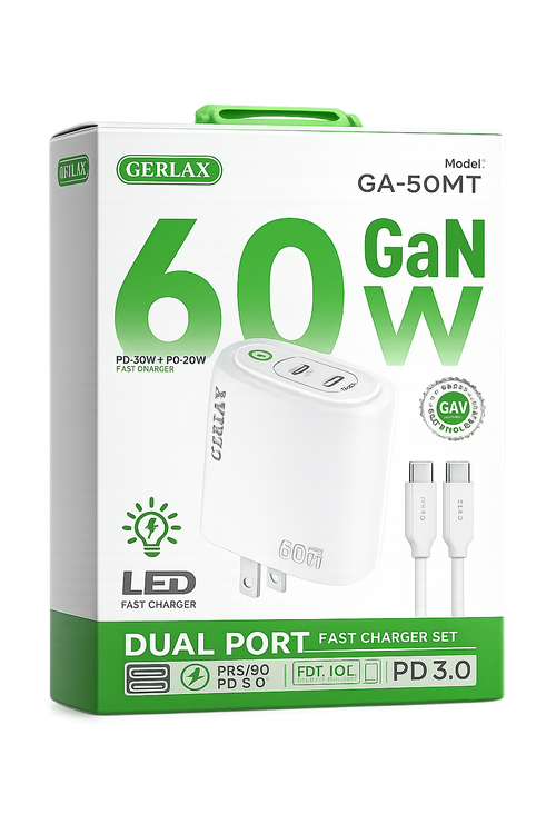 CARGADOR DUAL PORT PD3.0 USB-C